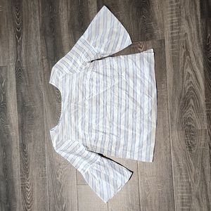 🌷 J.Crew striped, bell sleeve poplin Top 🌷